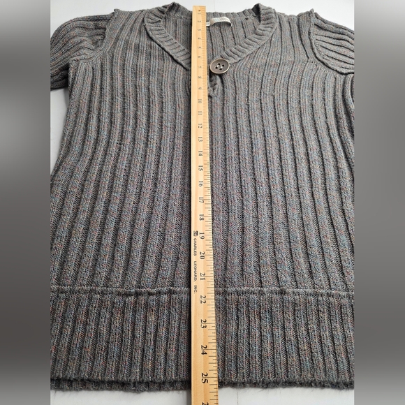 Maurices 1X Heathered Gray Multicolor Knit Ribbed V-Neck Sweater Cozy Cd-1816 - Picture 6 of 10